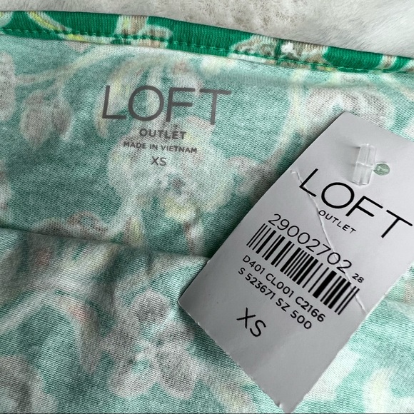 NEW Loft Outlet Green Floral Spaghetti Strap Tank Top Cami Size XS - Picture 2 of 4